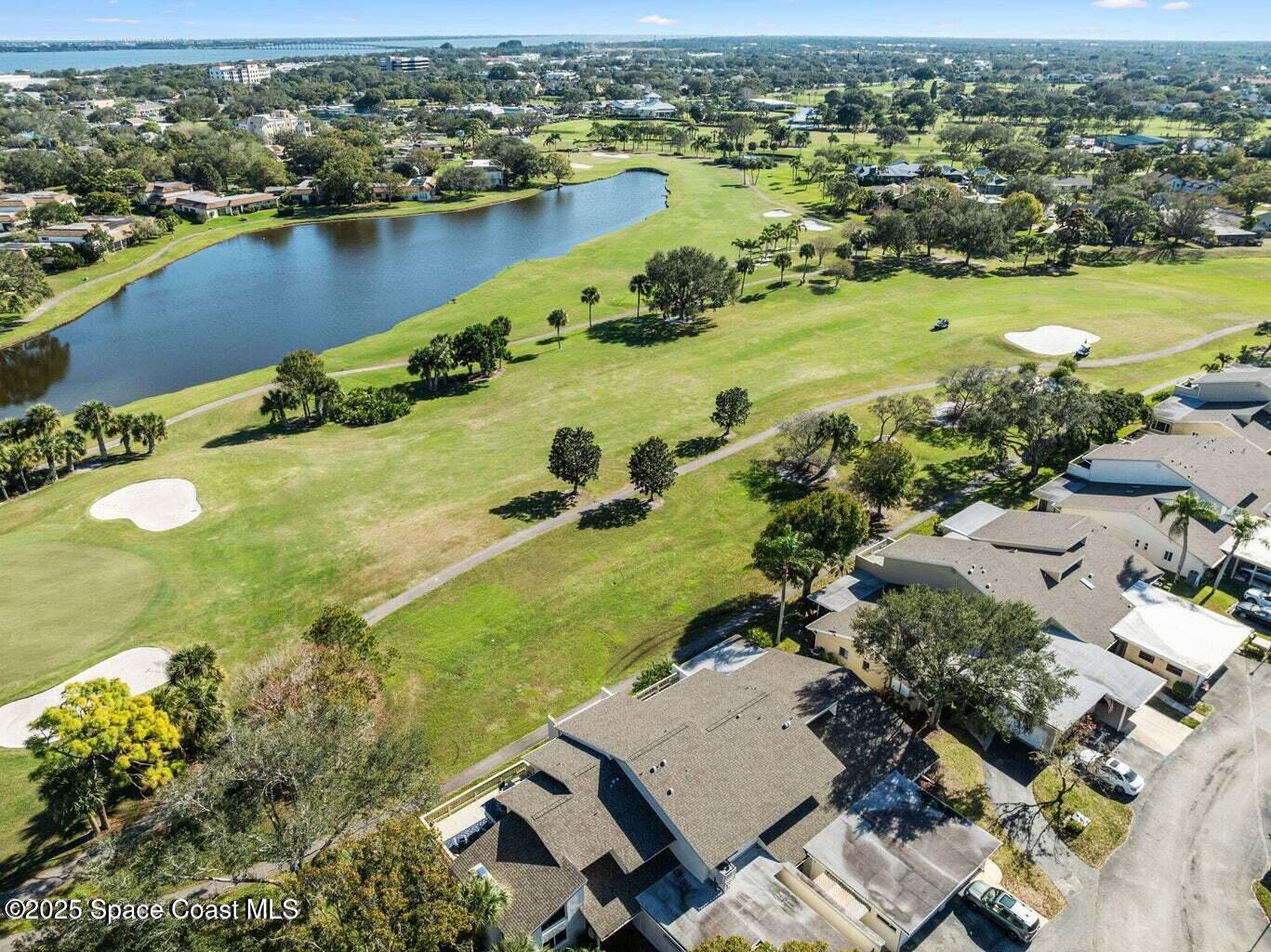 197 Augusta Way Melbourne, FL 32940 - Photo 34 of 37 an aerial view of ocean residential house with outdoor space