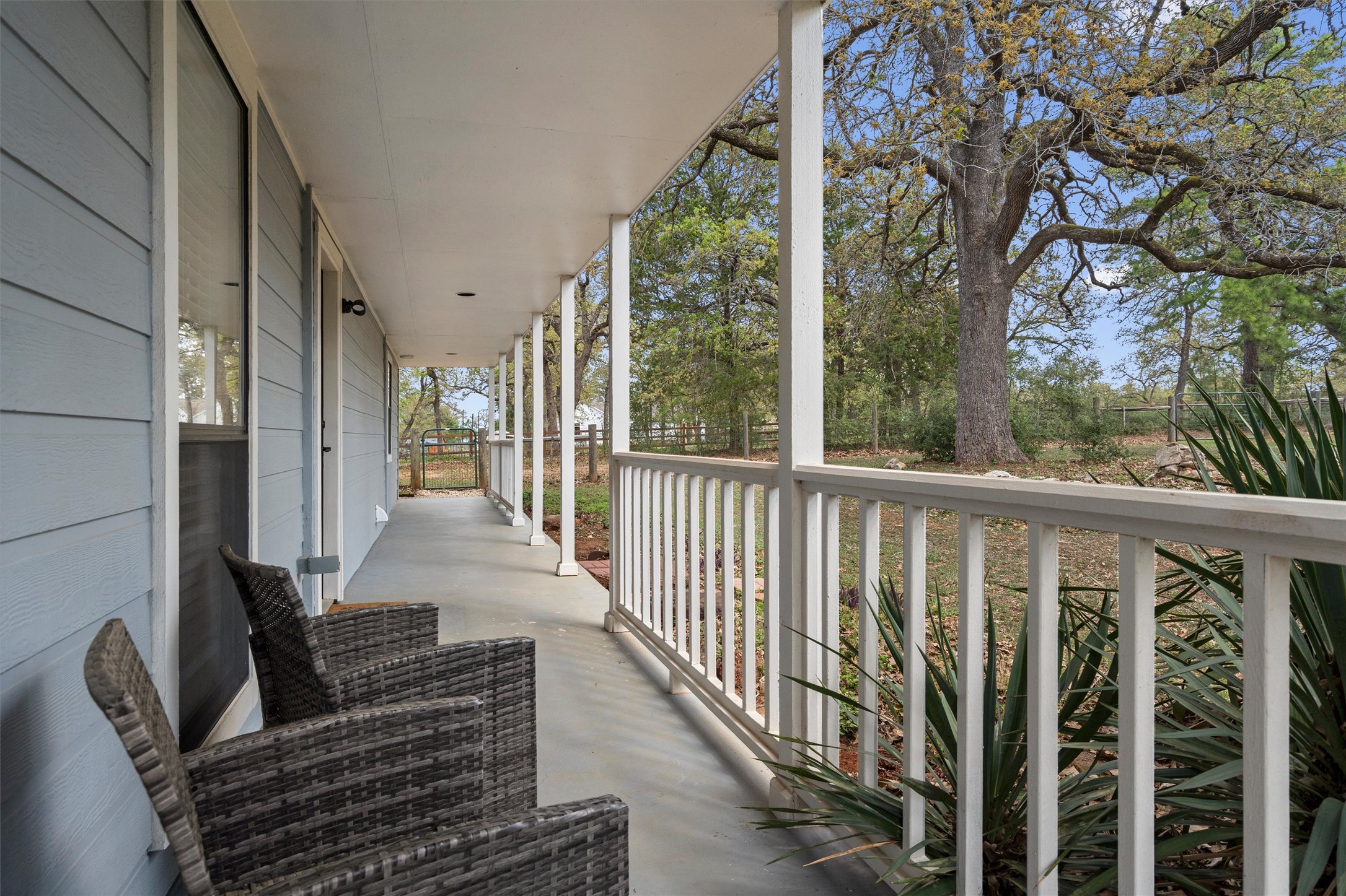 View of covered porch