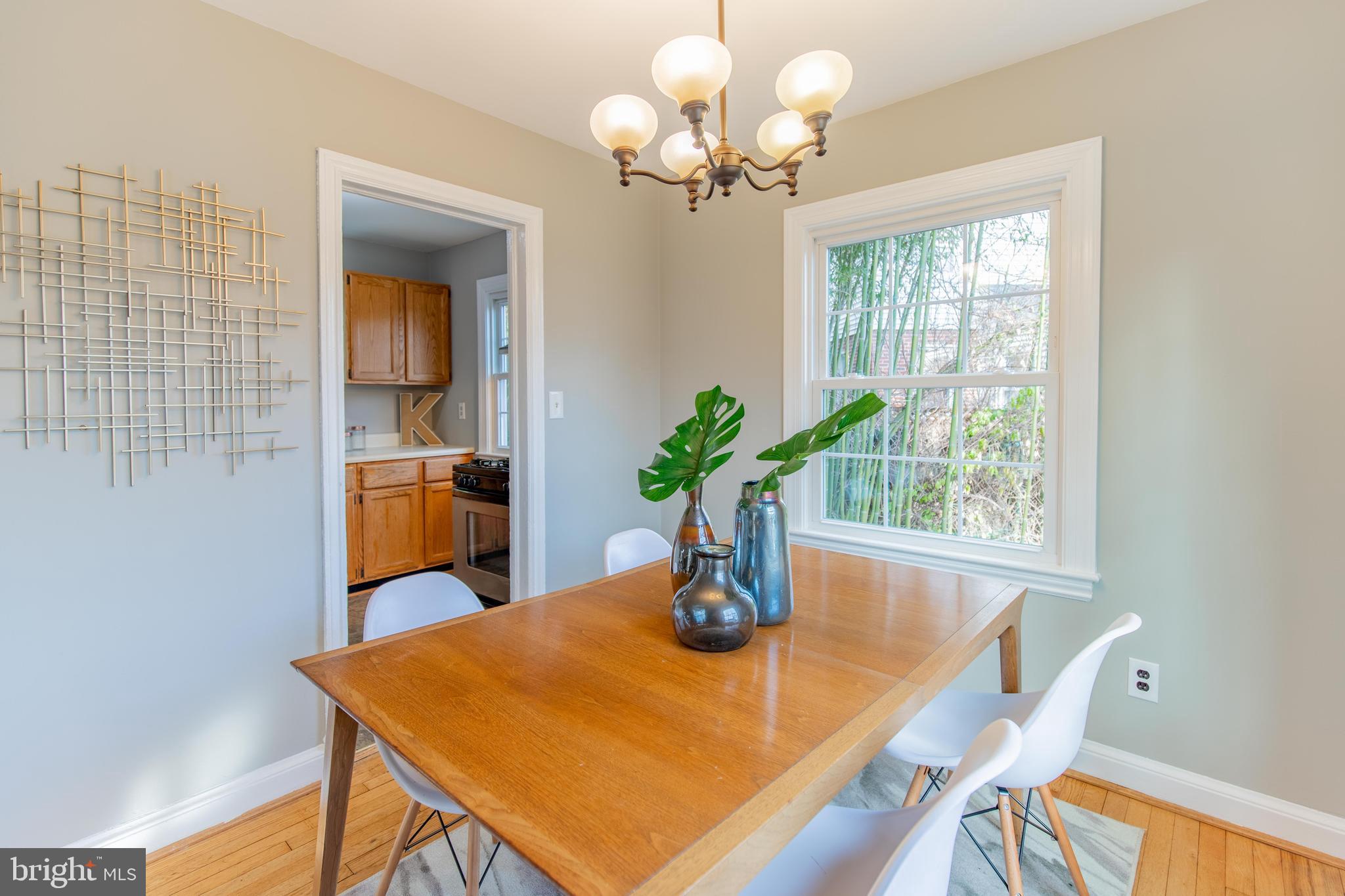 502 East Schuyler Road Silver Spring, MD 20901 - Photo 7 of 29 a dining room with table potted plants and wooden floor