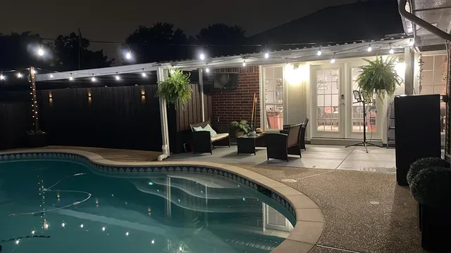 a outdoor space with lots of table and chairs