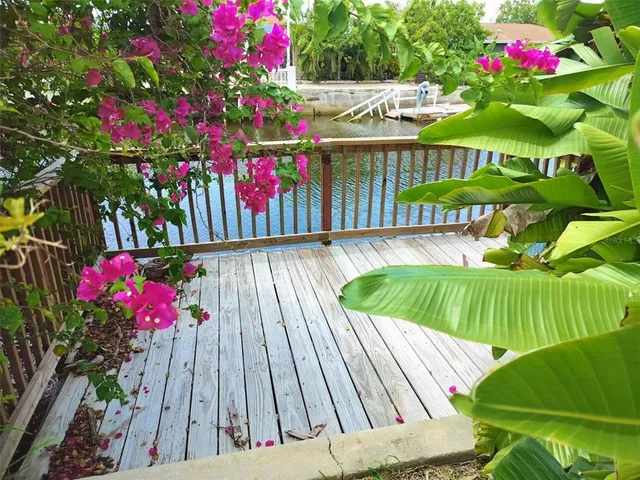 a view of a wooden bridge
