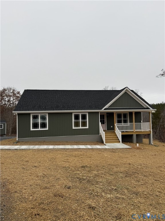 Tbd Langhorne Road Cumberland, VA 23040 - Photo 3 of 9 Green vertical siding exterior with white trim, a