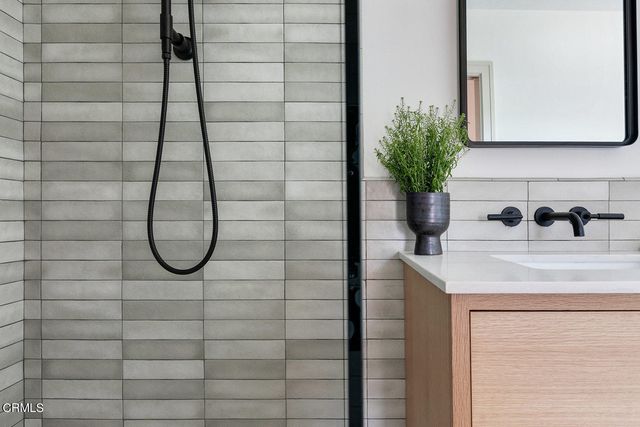 a bathroom with a shower