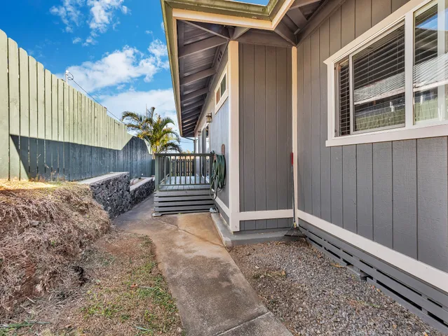 a view of balcony with small garden
