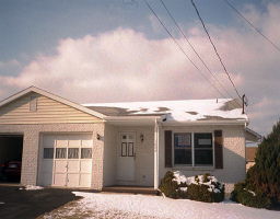 a front view of a house