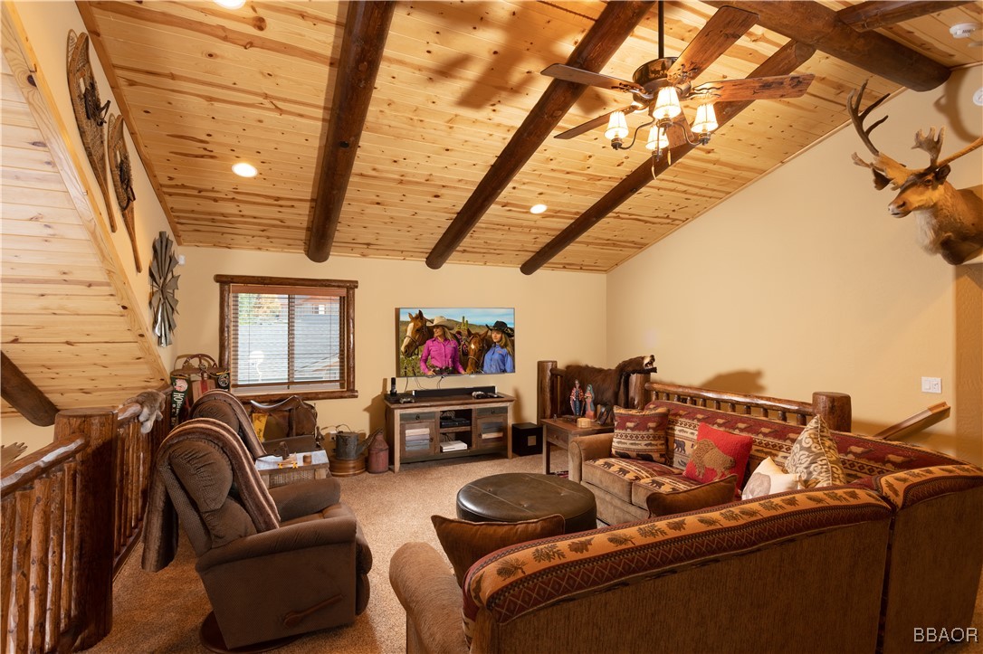 1389 Flintridge Avenue Big Bear City, CA 92314 - Photo 15 of 21 a living room with furniture and a flat screen tv