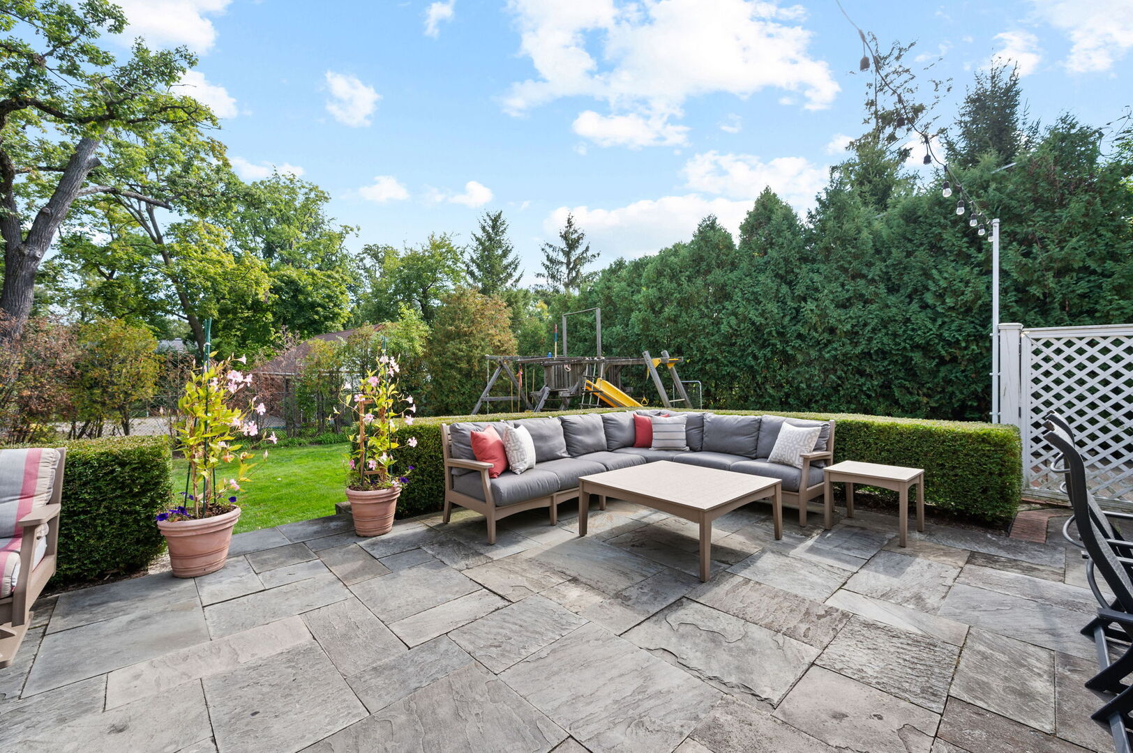 677 Greenleaf Avenue Glencoe, IL 60022 - Photo 47 of 54 a view of a patio with a chairs and plants