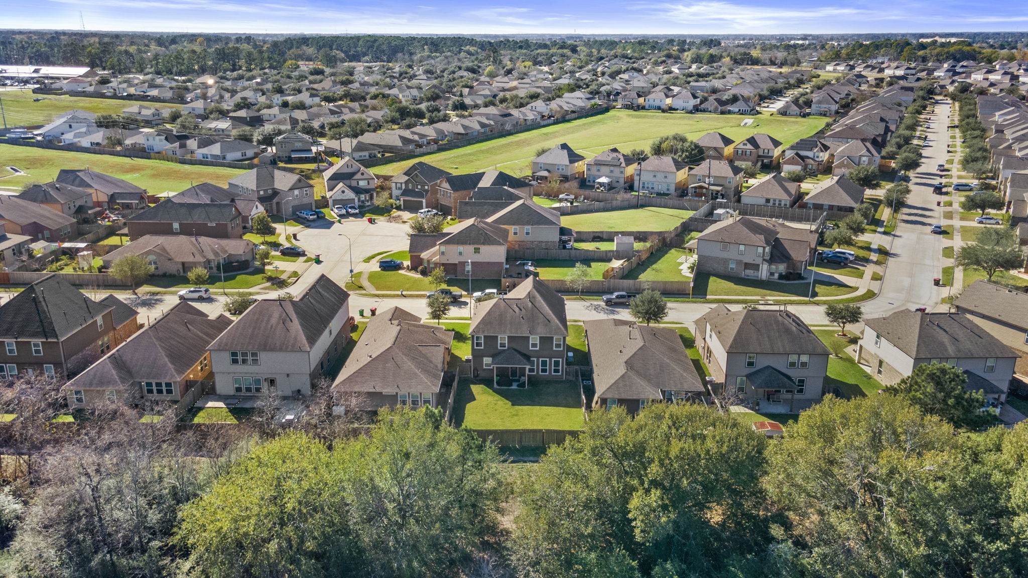 10710 Chestnut Path Way Tomball, TX 77375 - Photo 26 of 26 an aerial view of residential houses with outdoor space and swimming pool
