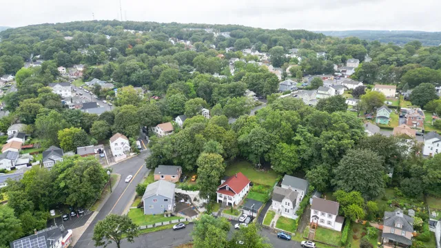 an aerial view of multiple house