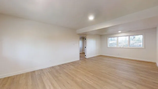 a view of backyard with green space