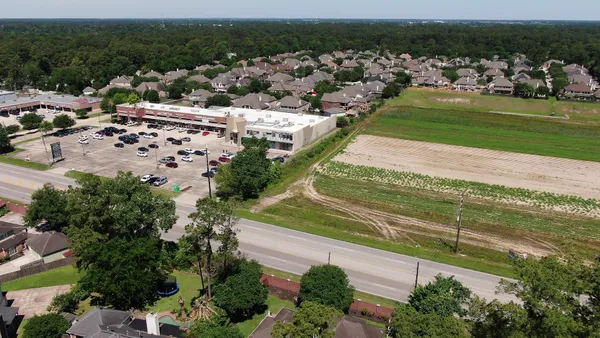 an aerial view of a football ground