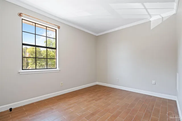 an empty room with a window