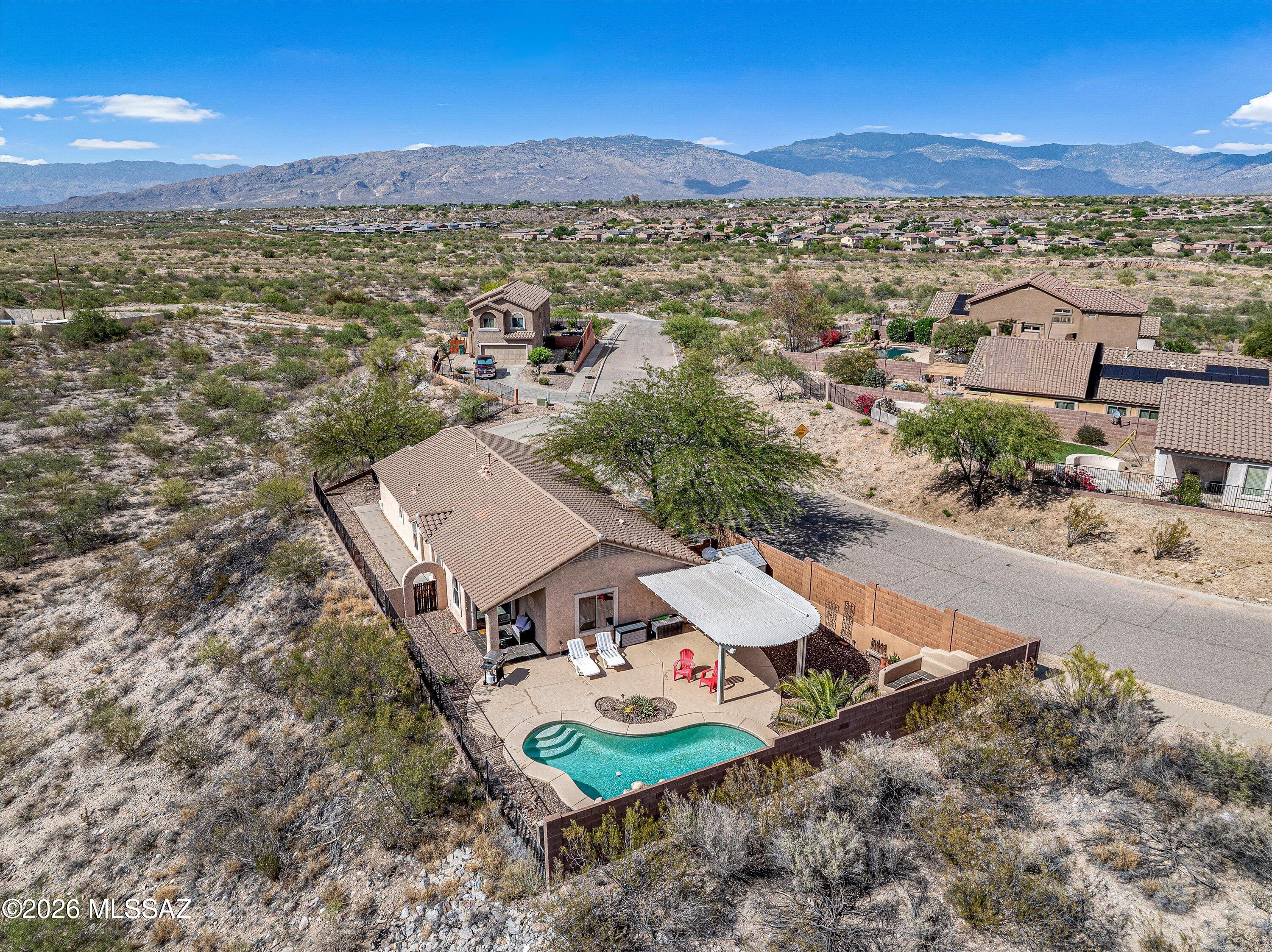 10790 South April Spring Place Vail, AZ 85641 - Photo 1 of 31 Drone View of back & lot
