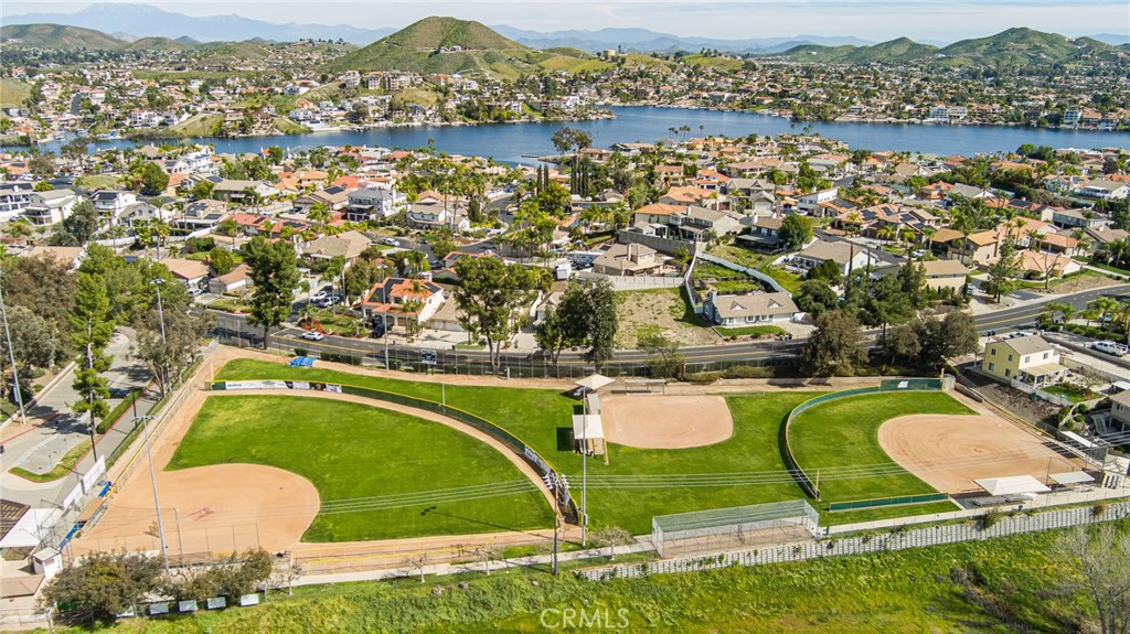 30010 Big Range Road Canyon Lake, CA 92587 - Photo 11 of 55 Drone view over 3 Little League Baseball fields w/ Lake in background