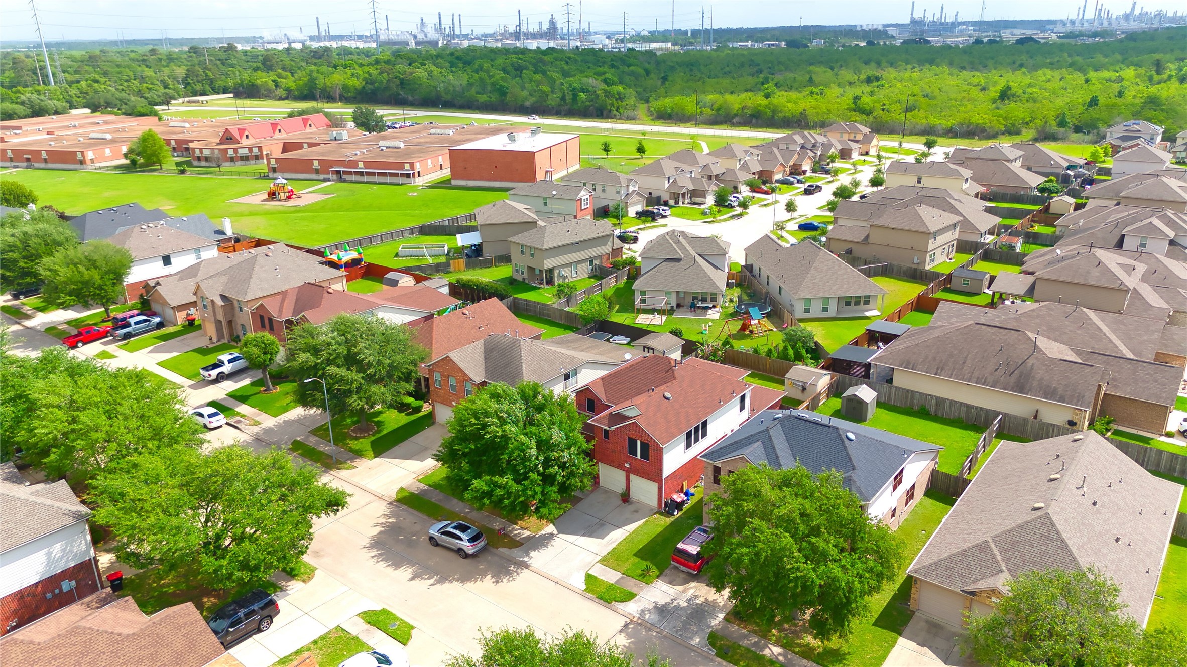 2210 Mountain Ranch Drive Houston, TX 77049 - Photo 35 of 36 an aerial view of a houses with a swimming pool yard and outdoor seating