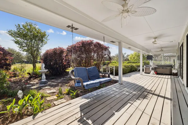 a view of an swimming pool with an ocean view
