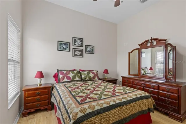 a view of a lake with a yard