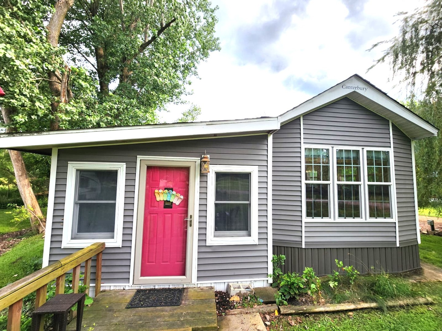 a front view of house with outdoor space