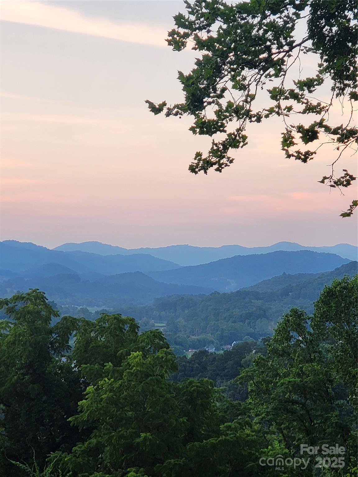 an aerial view of mountain with yard