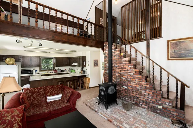 a living room with furniture