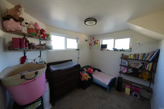 a bedroom with furniture and a window