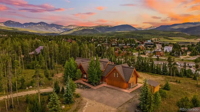 a view of a city with mountain