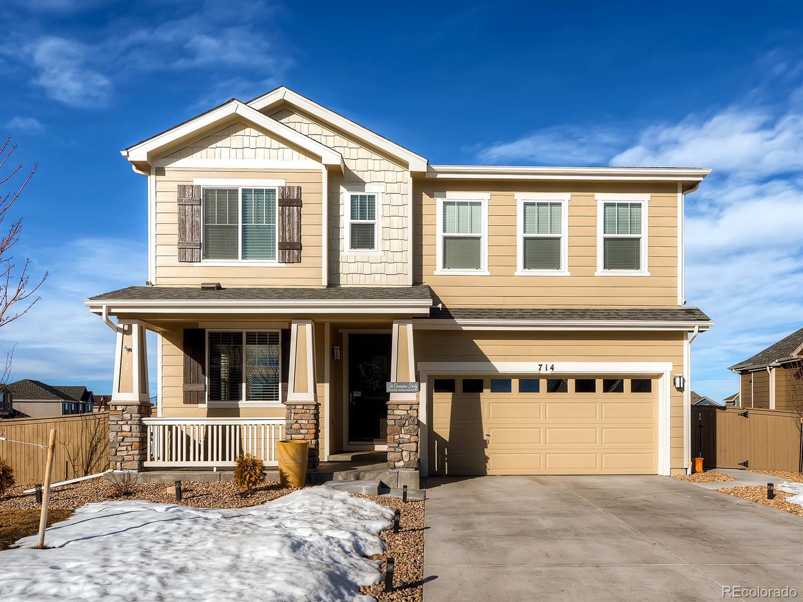 front view of a house with a porch