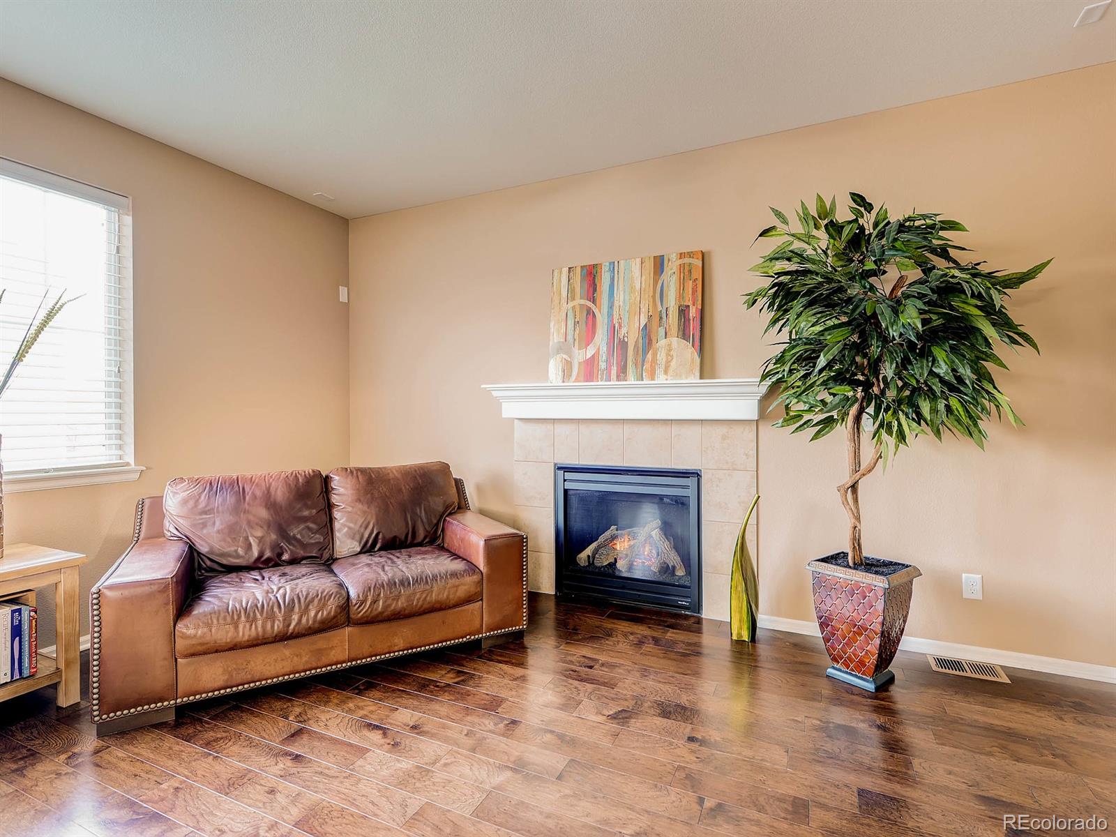 714 Springvale Road Castle Rock, CO 80104 - Photo 6 of 28 a living room with furniture and a fireplace