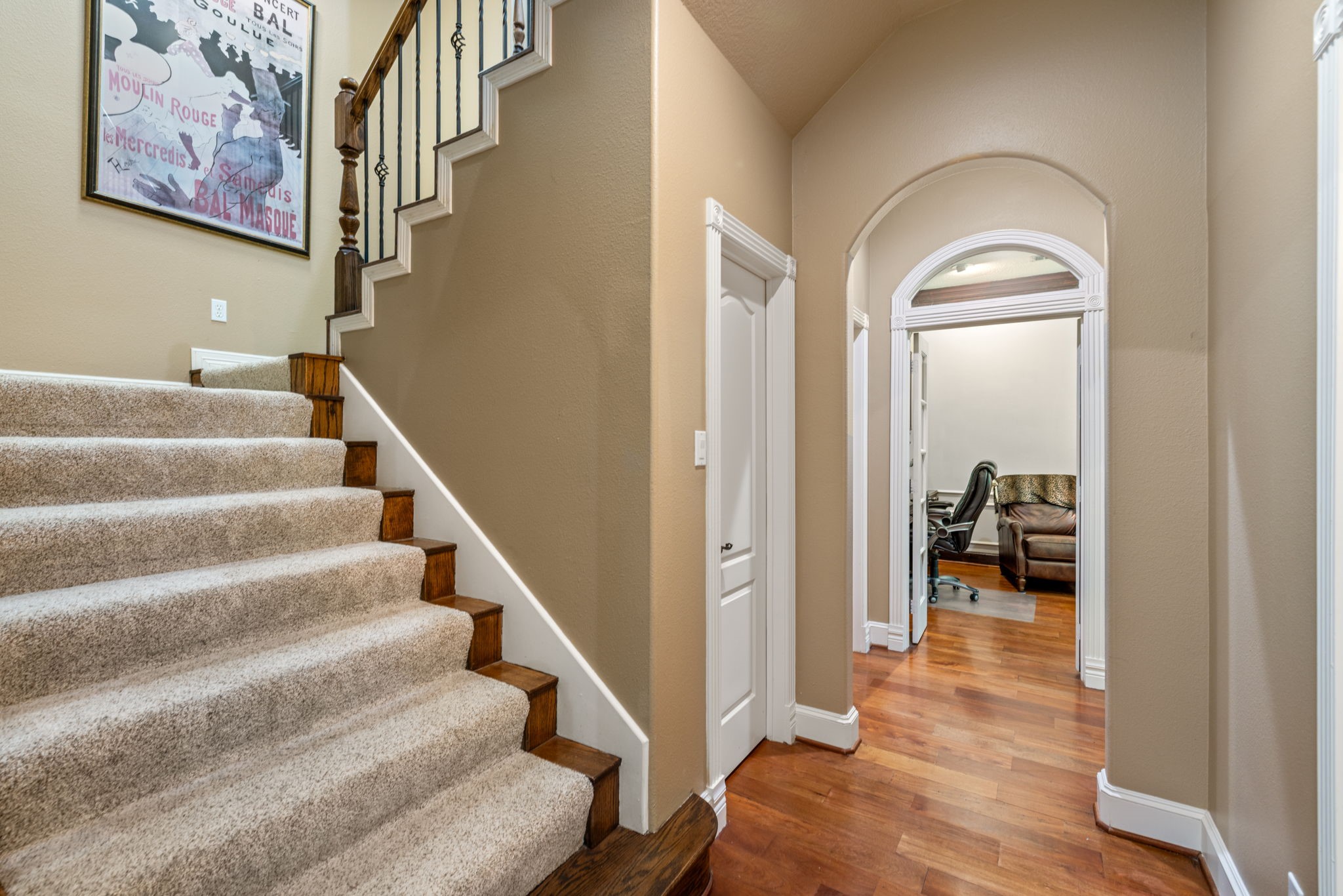 3018 McDonald Lane Spring, TX 77380 - Photo 18 of 48 a view of entryway and hall with wooden floor