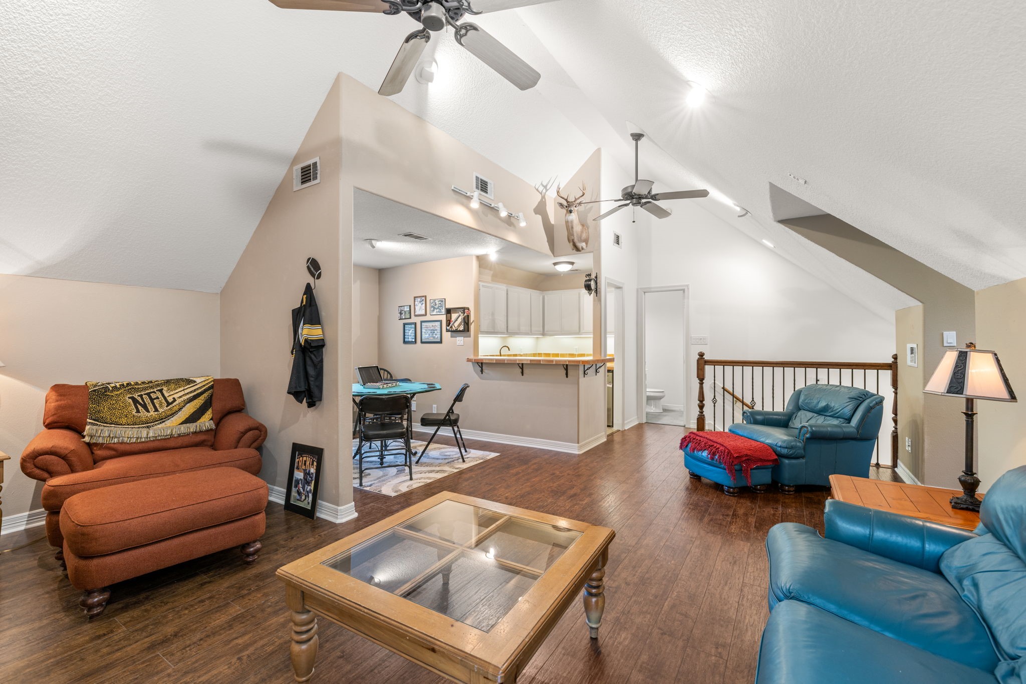 3018 McDonald Lane Spring, TX 77380 - Photo 25 of 48 a living room with furniture and wooden floor