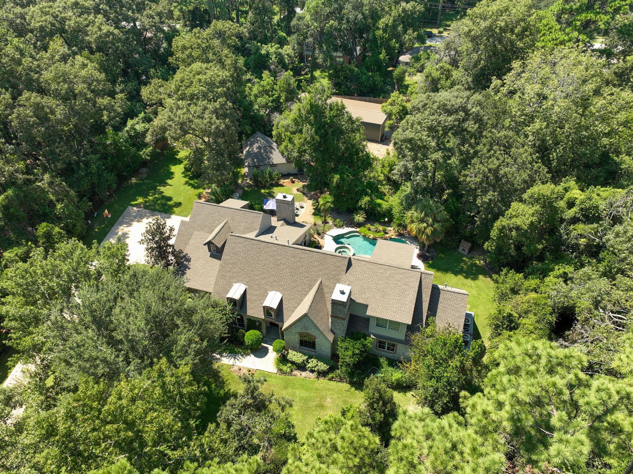 3018 McDonald Lane Spring, TX 77380 - Photo 45 of 48 an aerial view of a house with a yard