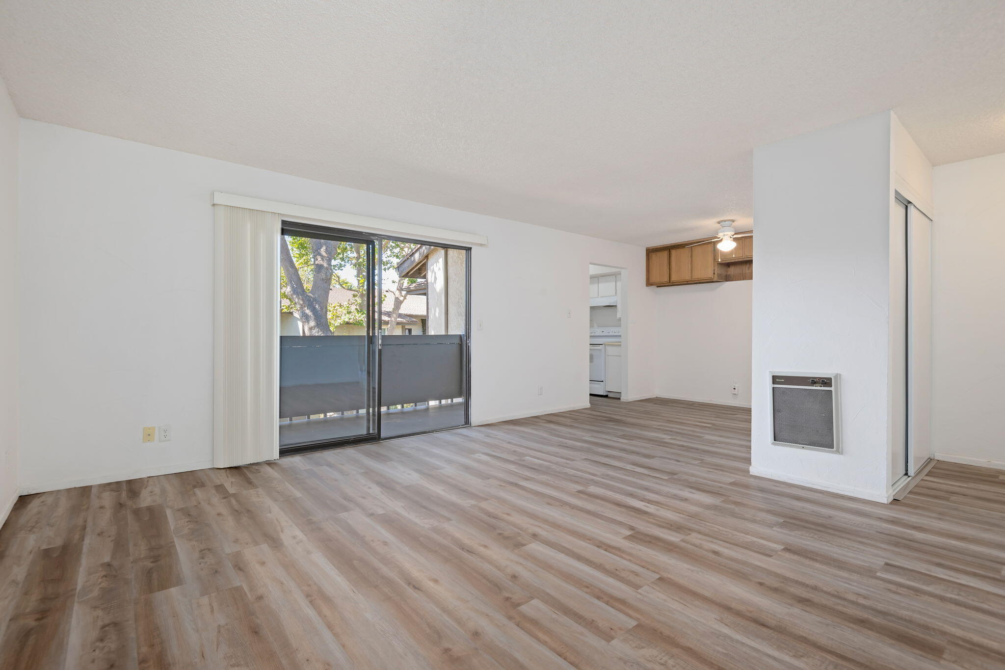 1676 Maple Avenue, Unit 4 Solvang, CA 93463 - Photo 2 of 16 a view of empty room with wooden floor and fan