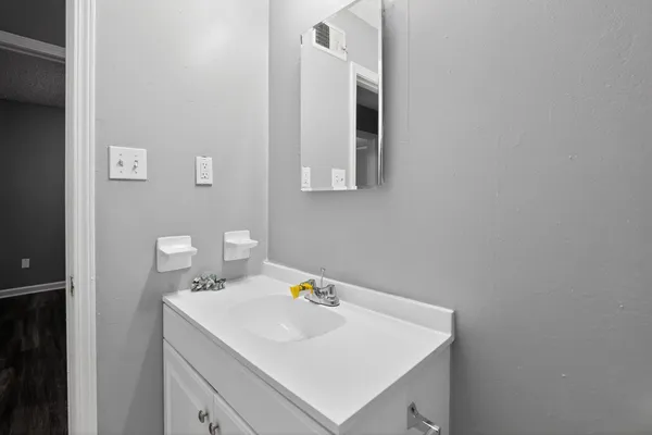 a bathroom with a sink and a toilet