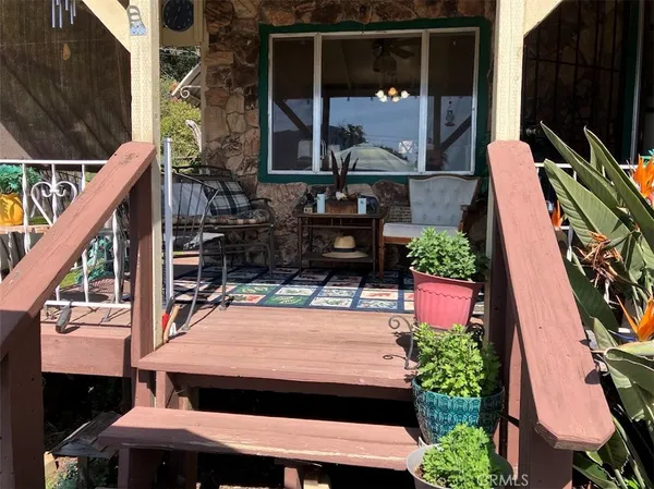 an outdoor space with seating