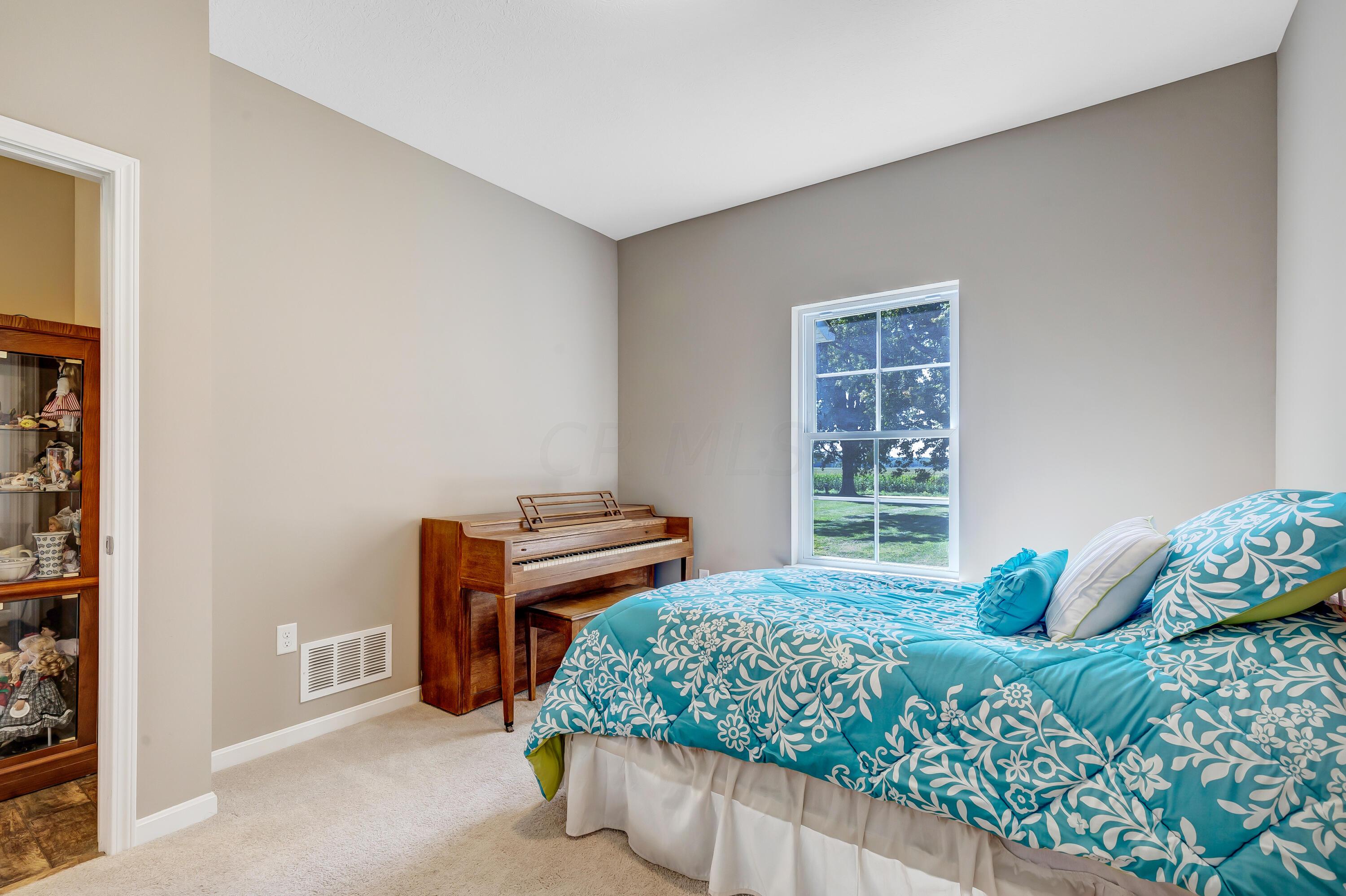 16347 Murphy Road Sunbury, OH 43074 - Photo 31 of 74 • Light sand carpet • Tan painted walls • Ceiling light • Shutters • Closet with french doors