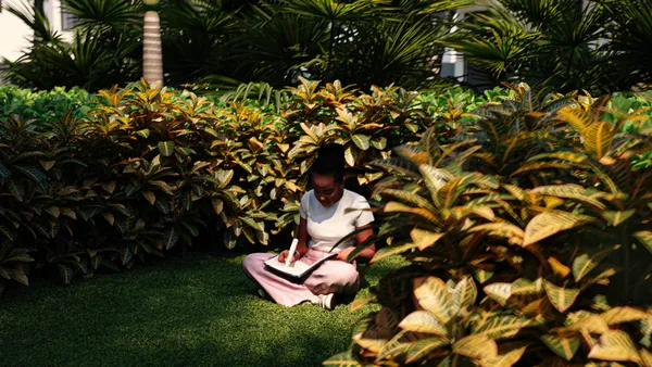 a view of a backyard with plants