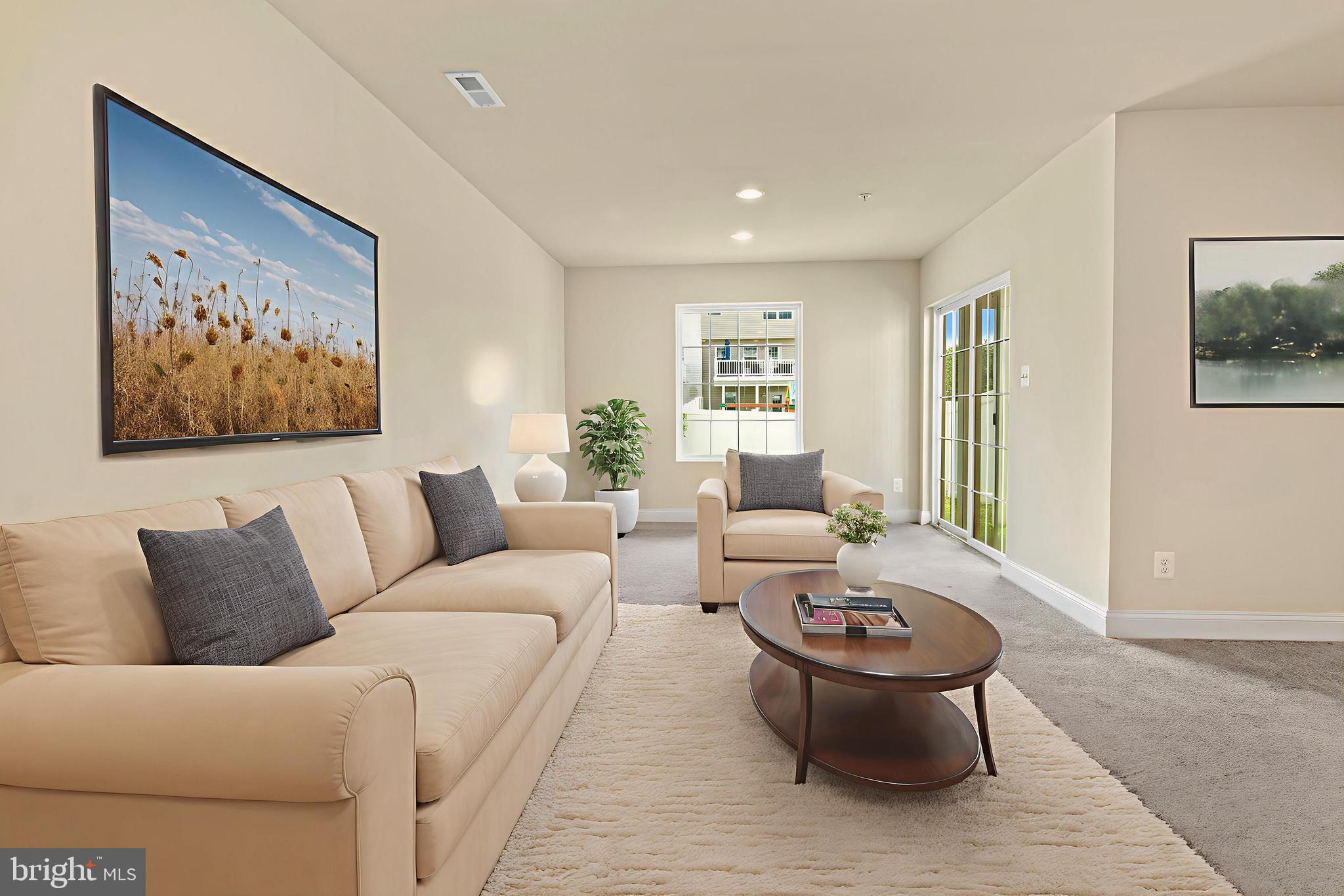 Virtually staged family room
