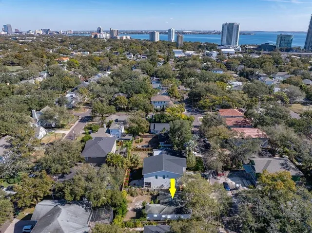 an aerial view of a city