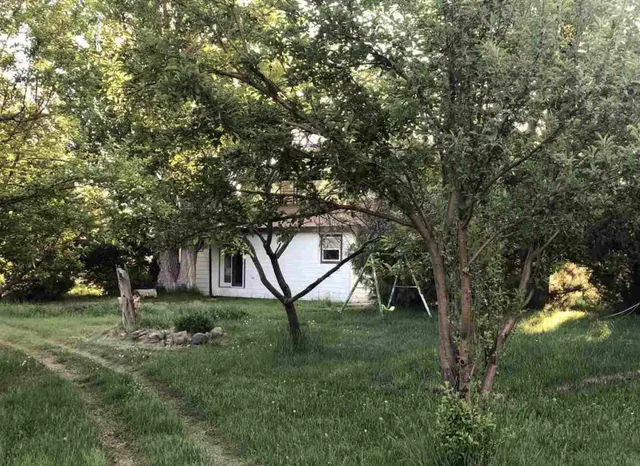 a backyard of a house with lots of green space