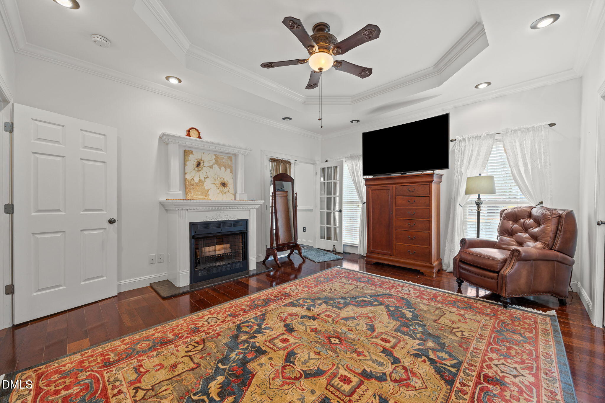 613 Will Lucas Road Linden, NC 28356 - Photo 38 of 98 a living room with furniture a flat screen tv and a fireplace