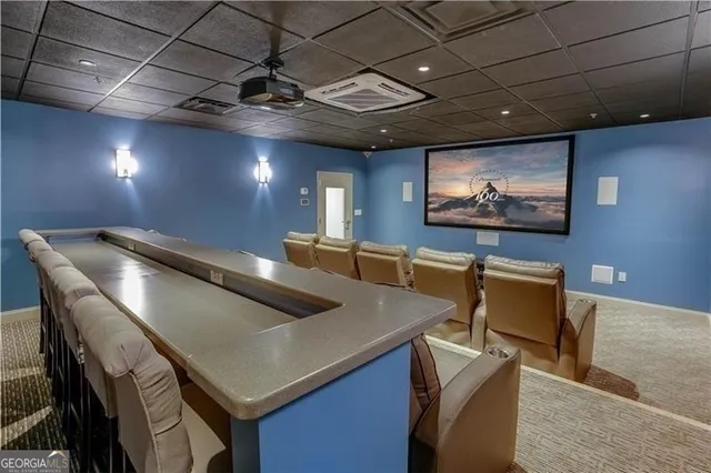 a projector room with furniture