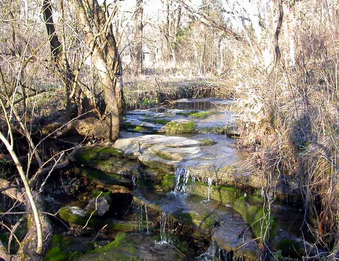 Beautiful water fall after rain and from above spring