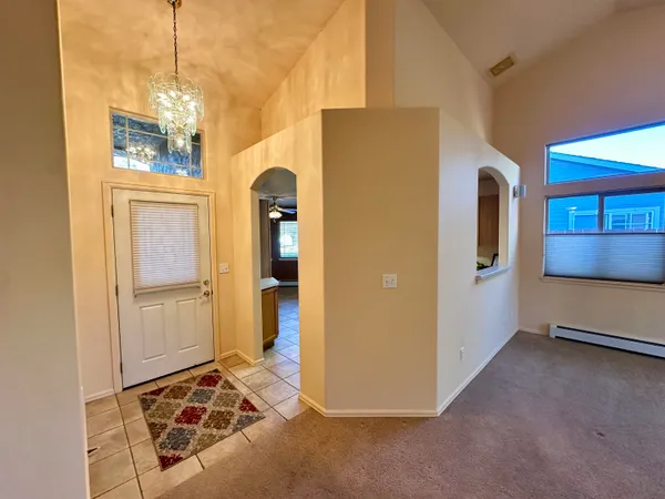 a area with window and furniture