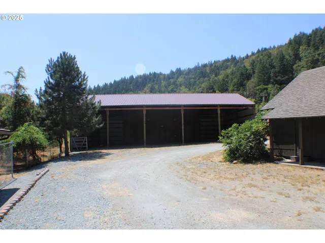 a view of a backyard