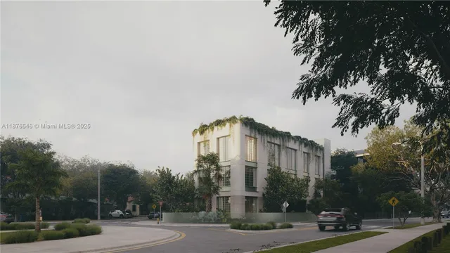 a view of a street in front of a building