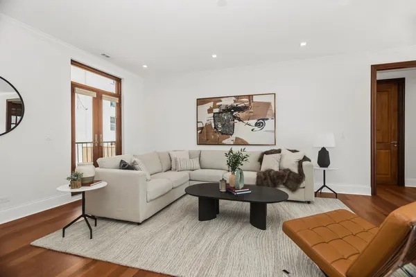 a living room with furniture