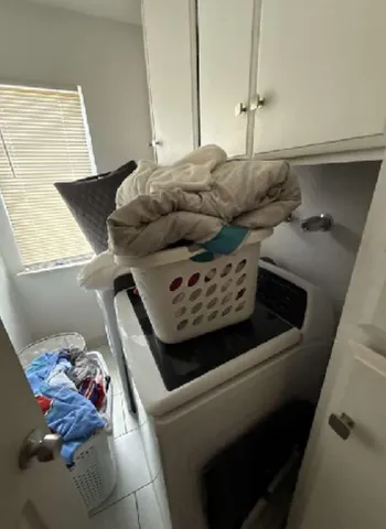 a living room with furniture