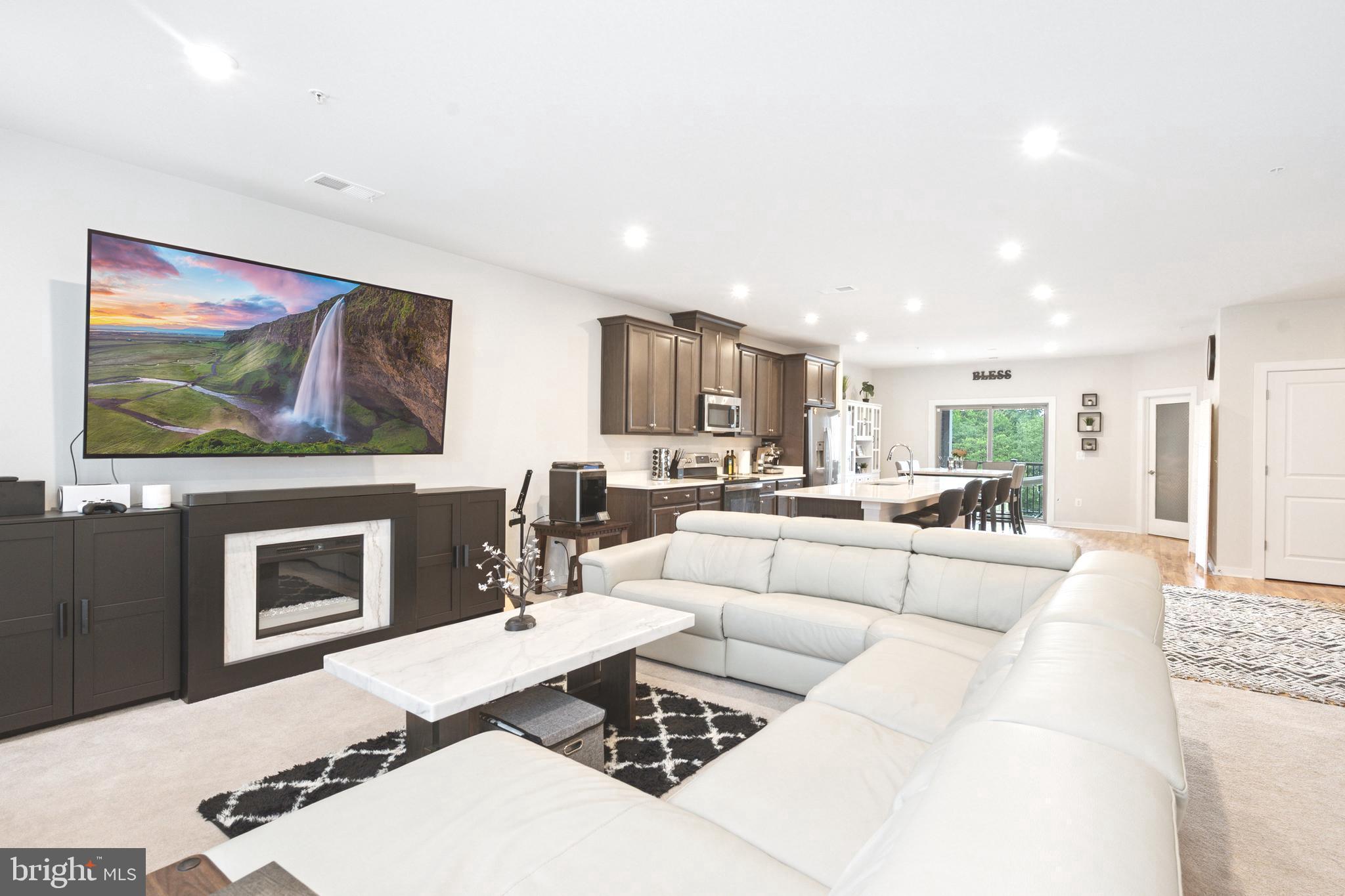 13506 Innovation Station Loop, Unit 2B Herndon, VA 20171 - Photo 10 of 32 a living room with furniture a flat screen tv and a fireplace