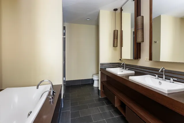 a kitchen with a stove and a microwave