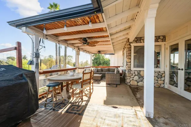 a view of outdoor space with seating